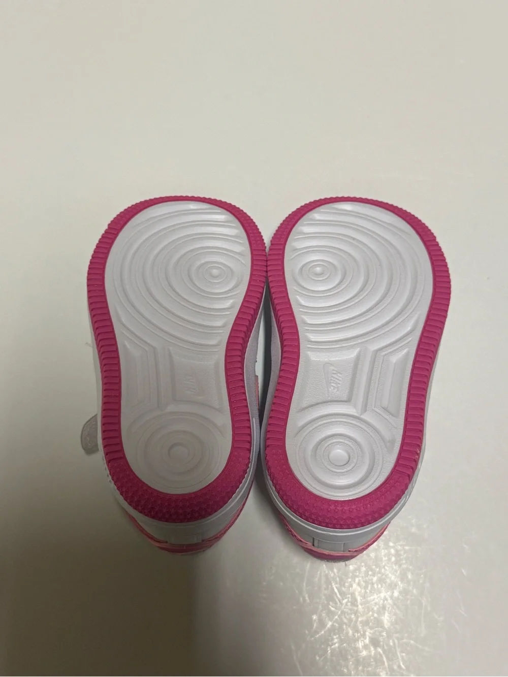 Little Kid's Nike Force 1 Low EasyOn White/Laser Fuchsia (FN0237 102) 8C NWOB